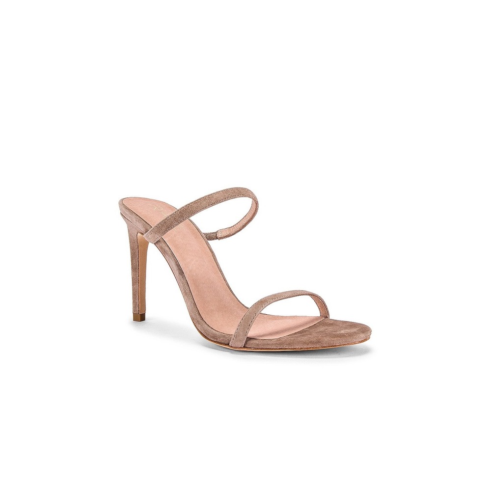 RAYE Nina Heel Tan Suede Stiletto‎ Slide Sandals Slip On Size 6.5 Revolve